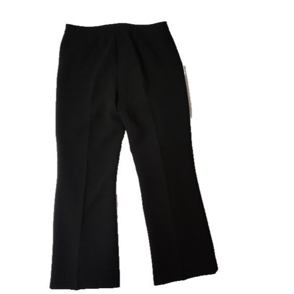 Women's Black Flare Dress Pants 8p No Brand Tag Flat Front 32 X 29 Lined - Picture 2 of 3